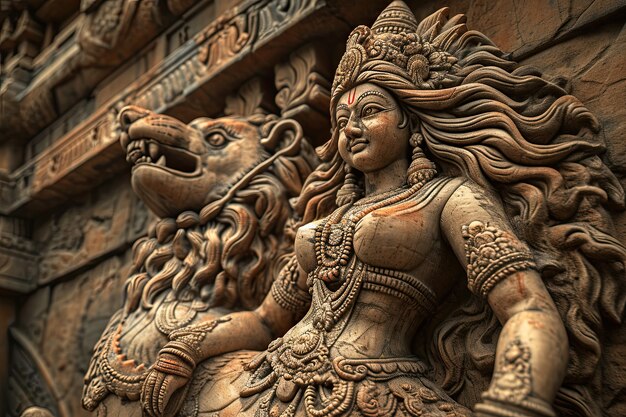 La déesse Durga pour la célébration du Navratri.