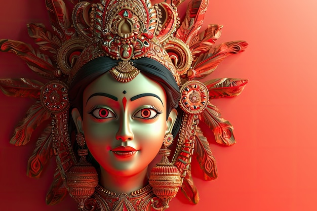 Photo gratuite la déesse durga pour la célébration du navratri.