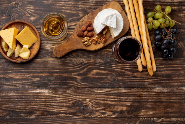 Dégustation de vin avec fromage