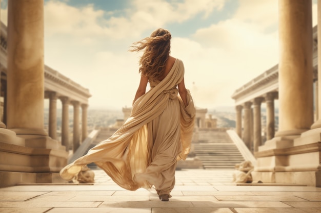 Photo gratuite déité dans un ancien temple grec