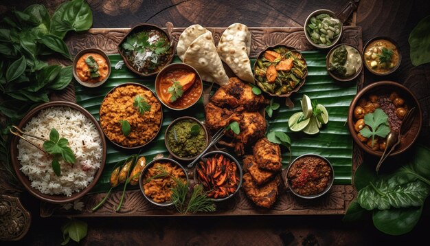 Déjeuner sain avec curry de boeuf cuit généré par l'IA