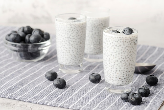 Délicieuse Boisson Au Lait Aux Bleuets