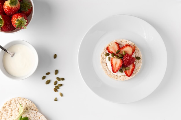 Délicieuse collation saine avec gâteau de riz