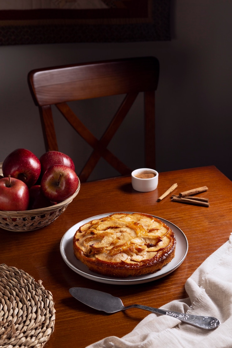 Photo gratuit délicieuse composition de tarte aux pommes