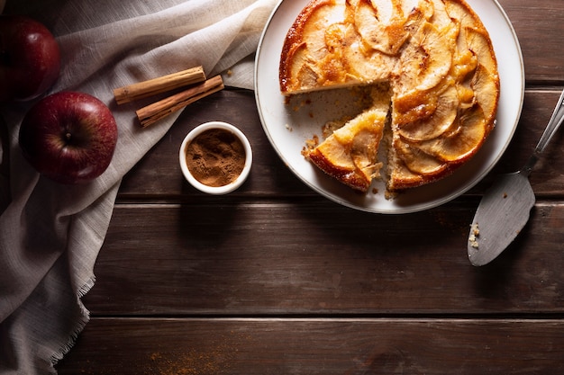 Délicieuse composition de tarte aux pommes