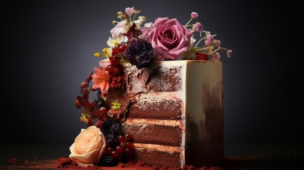 Photo gratuite une délicieuse conception de gâteau de mariage en 3d