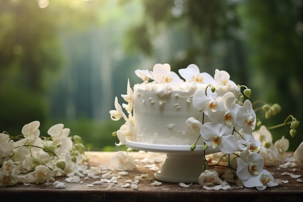 Photo gratuite une délicieuse conception de gâteau de mariage en 3d