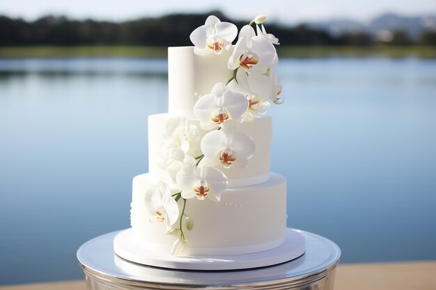 Une délicieuse conception de gâteau de mariage en 3D