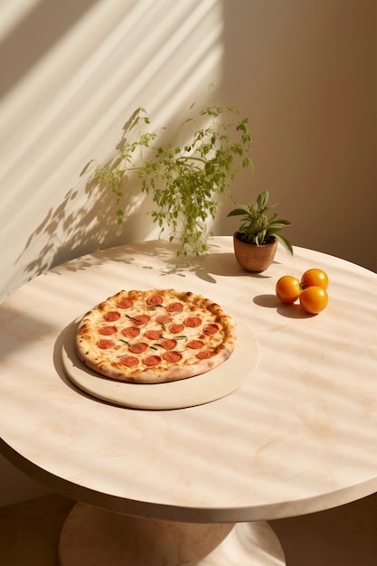 Photo gratuite délicieuse pizza à l'intérieur