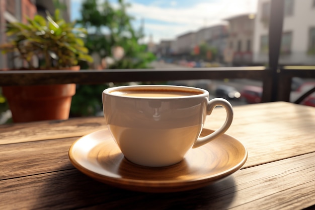 Délicieuse tasse de café à l'intérieur