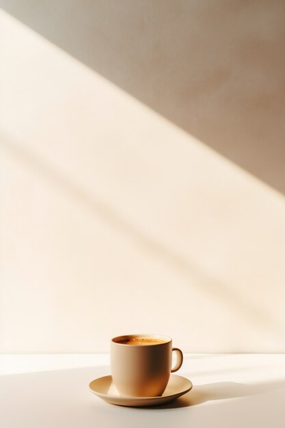 Délicieuse tasse de café en studio