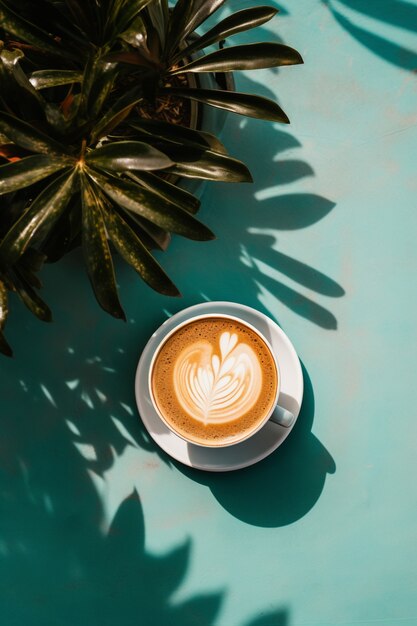 Délicieuse tasse de café en studio