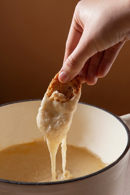 De délicieuses collations au fromage fondu