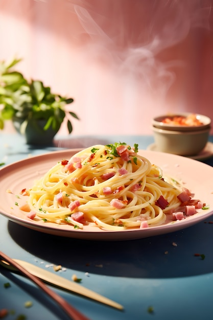 Photo gratuite délicieuses pâtes sur assiette