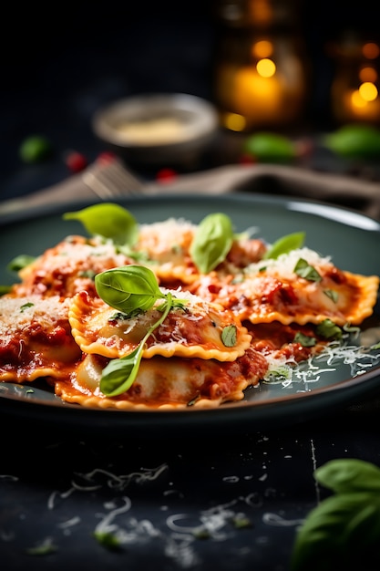 Photo gratuite délicieuses pâtes sur assiette