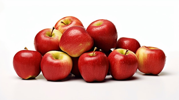 Délicieuses pommes rouges en studio