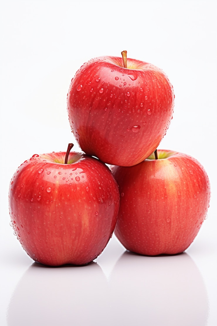 Photo gratuit des délicieuses pommes rouges en studio.