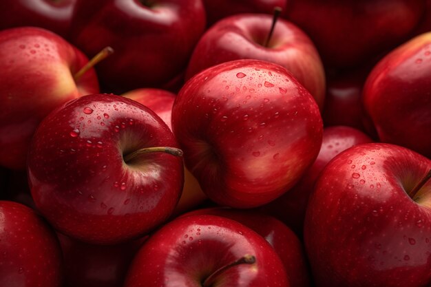 Délicieuses pommes rouges en studio