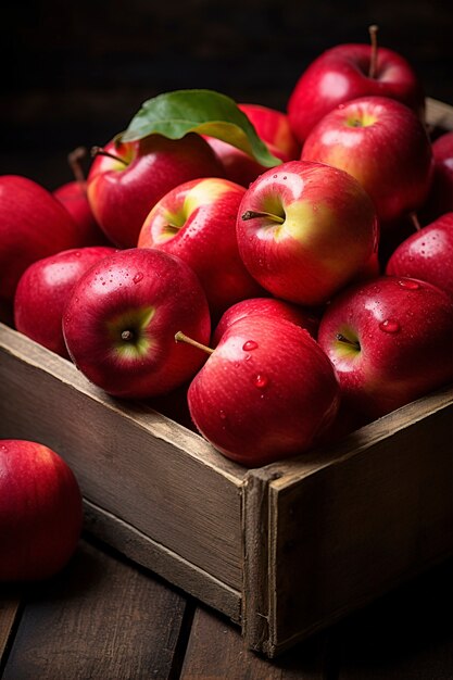 Délicieuses pommes rouges en studio