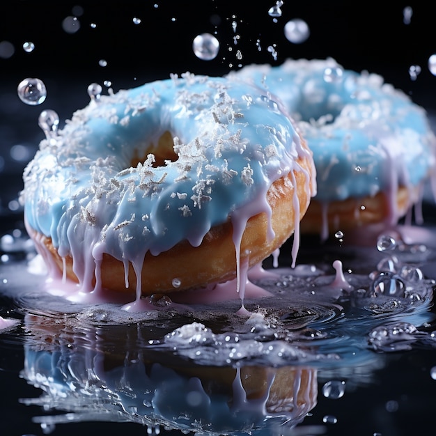 Délicieux arrangement de beignets glacés