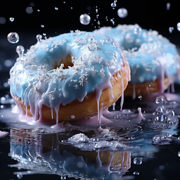 Délicieux arrangement de beignets glacés