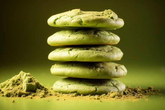 Photo gratuite délicieux arrangement de biscuits au matcha