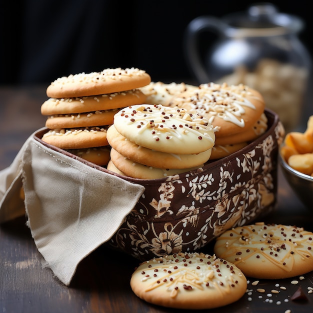 Photo gratuite délicieux arrangement de biscuits