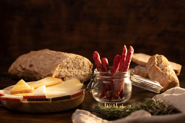 Délicieux arrangement de chorizo traditionnel