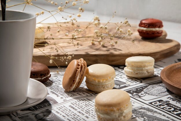 Délicieux arrangement de macarons