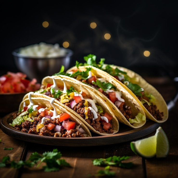 Photo gratuit délicieux arrangement de tacos traditionnels