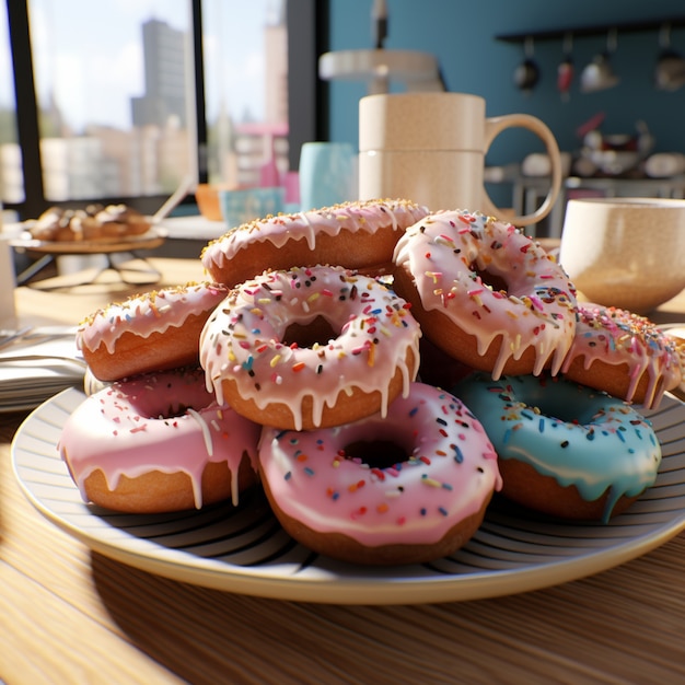 Photo gratuite délicieux beignets générés par ai