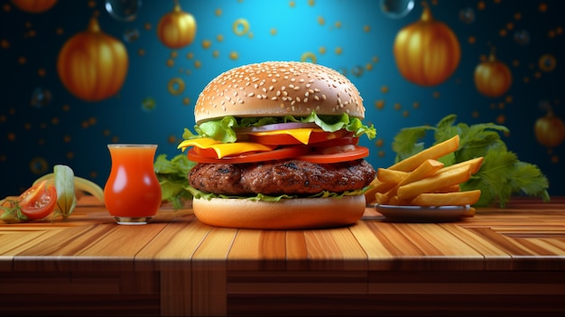 Photo gratuite délicieux burger réaliste