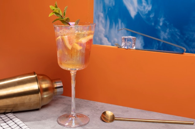 Délicieux cocktail à la menthe sur table