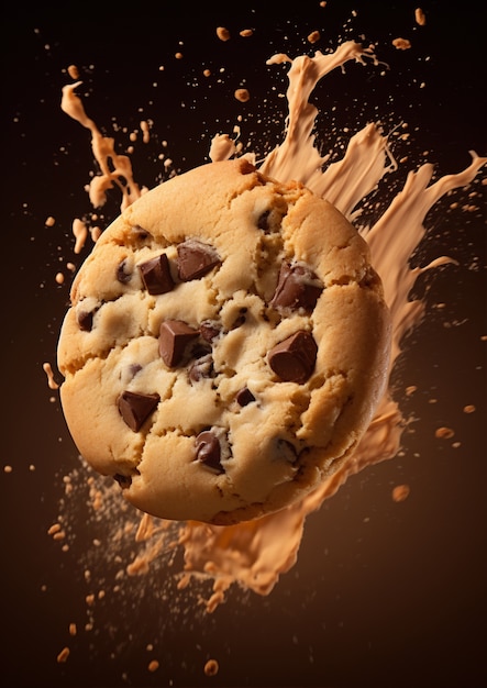 Photo gratuite délicieux cookie aux pépites de chocolat