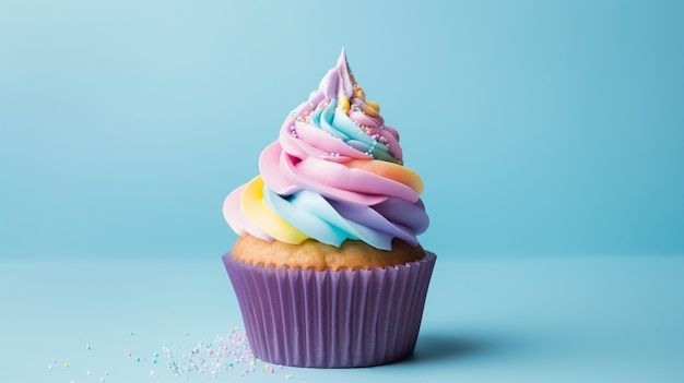 Photo gratuite délicieux cupcake avec glaçage coloré