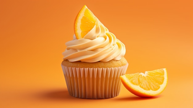 Photo gratuite délicieux cupcake à l'orange