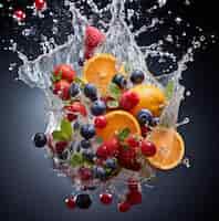 Photo gratuite délicieux fruits avec de l'eau