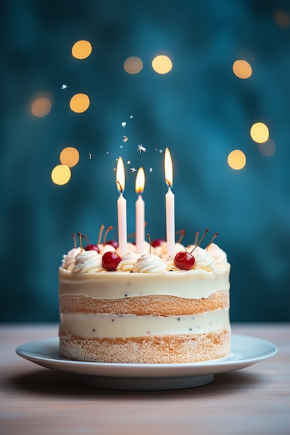 Photo gratuite délicieux gâteau d'anniversaire avec bougies