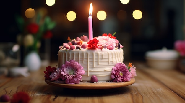 Photo gratuite délicieux gâteau d'anniversaire avec bougies