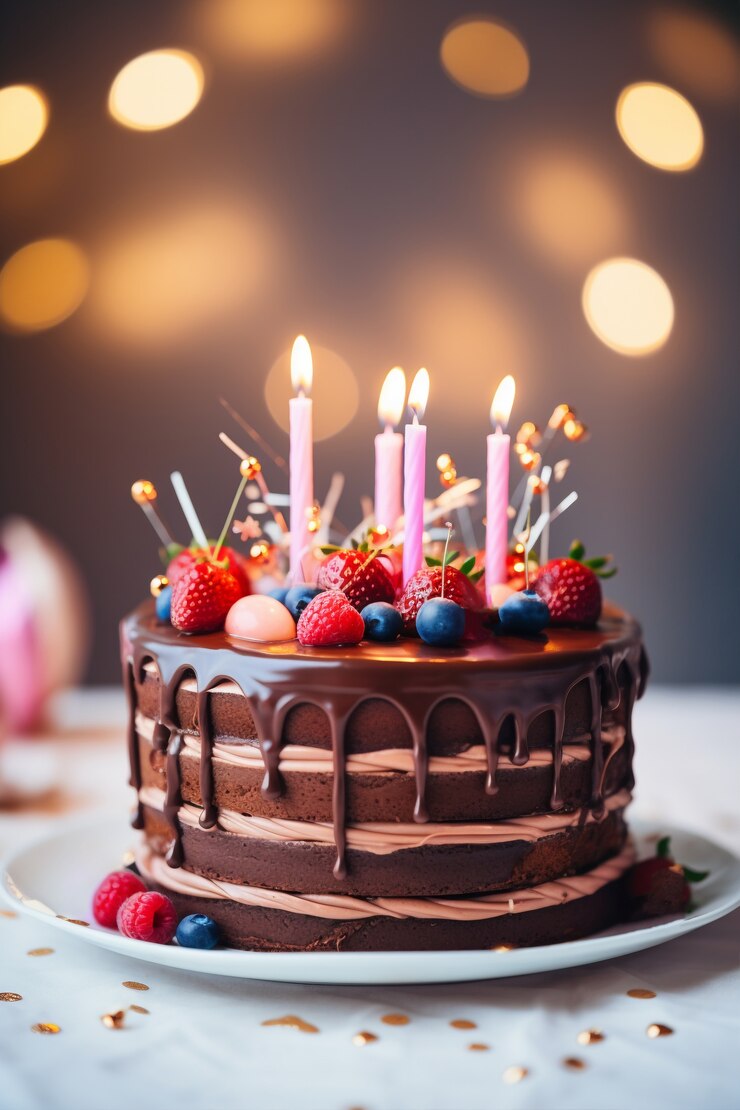Photo gratuit délicieux gâteau d'anniversaire avec bougies