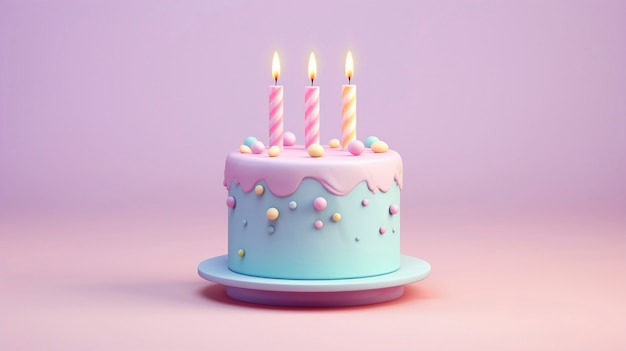 Photo gratuite un délicieux gâteau d'anniversaire avec des bougies.