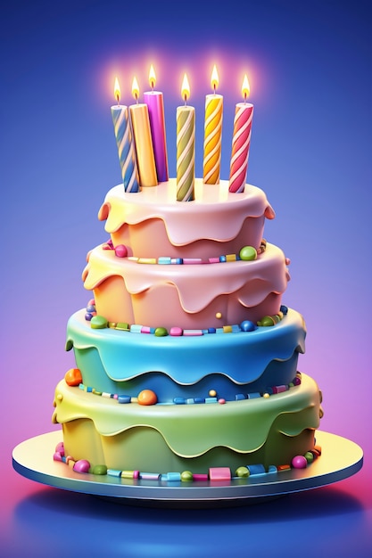 Photo gratuite un délicieux gâteau d'anniversaire avec des bougies.