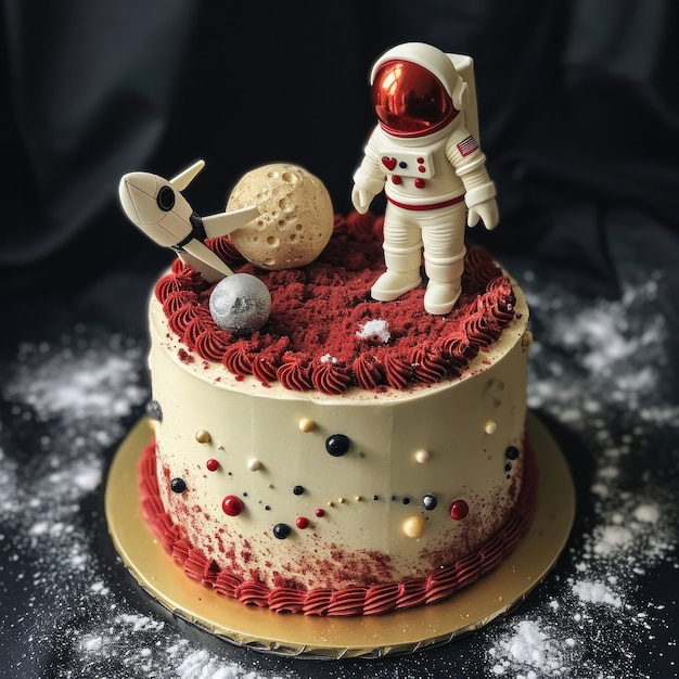 Photo gratuite un délicieux gâteau d'astronaute en 3d.