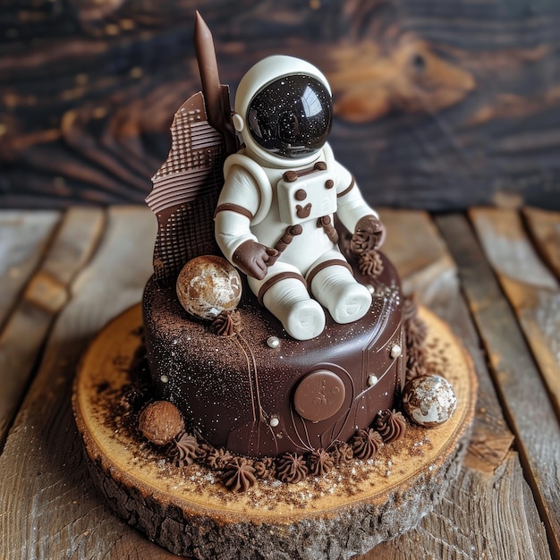 Photo gratuite un délicieux gâteau d'astronaute en 3d.