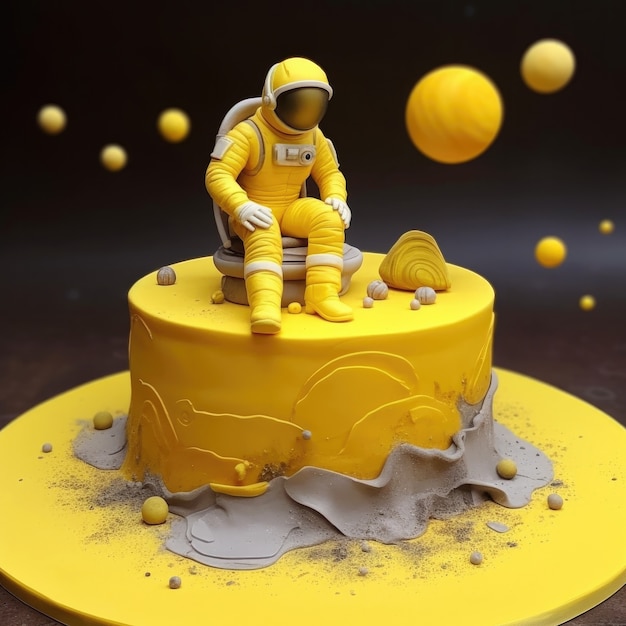 Un délicieux gâteau d'astronaute en 3D.