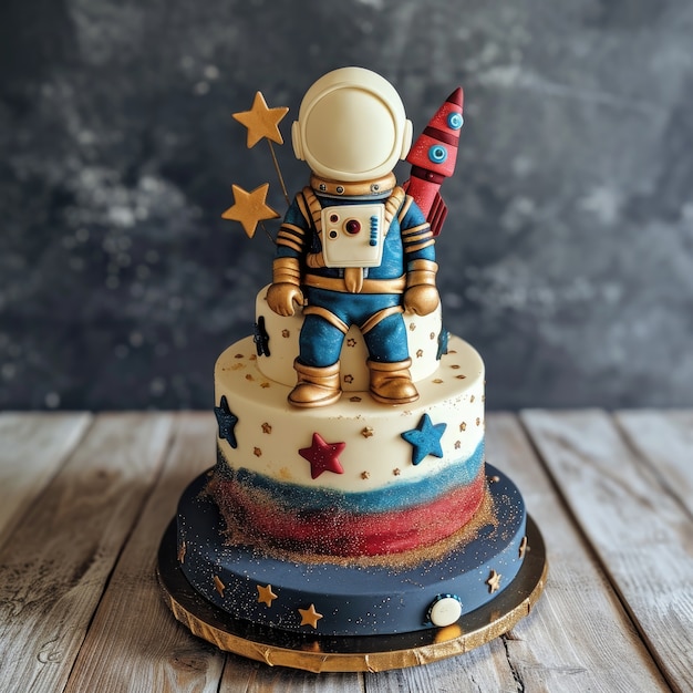 Photo gratuite un délicieux gâteau d'astronaute en 3d.