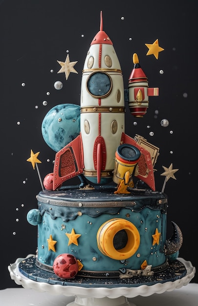 Photo gratuite un délicieux gâteau d'astronaute en 3d.