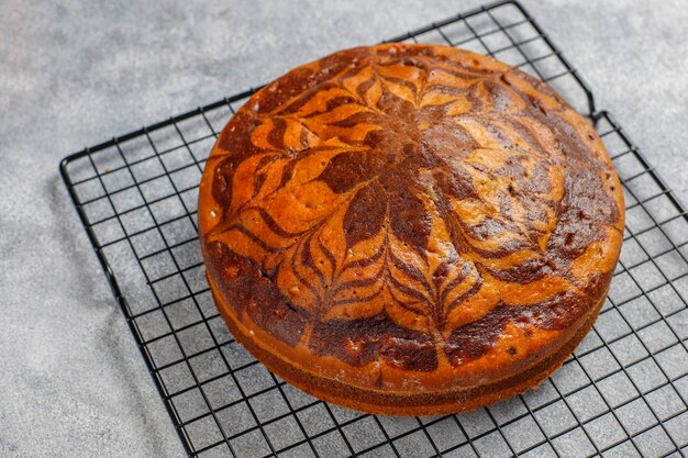 Delicieux Gateau Au Marbre Zebre Fait Maison Photo Gratuite