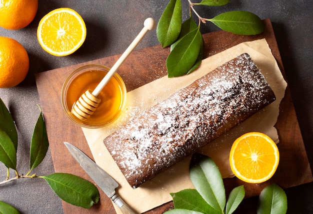 Photo gratuite délicieux gâteau au pain sucré au miel