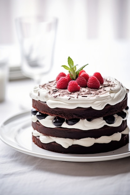 Photo gratuite délicieux gâteau aux framboises